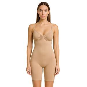SKIMS Sculpting Bodysuit Mid-Thigh Shapewear Beige Size XXL